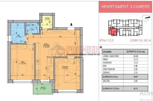 Popesti Leordeni, Splaiul Unirii, apartament 3 camere nou finisaje premium